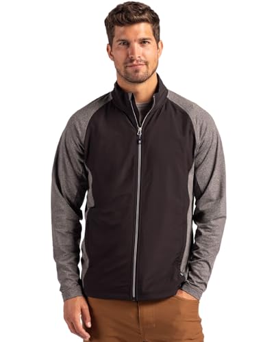 Image of Cutter & Buck Adapt Eco Knit Hybrid Recycled Mens Full Zip Jacket