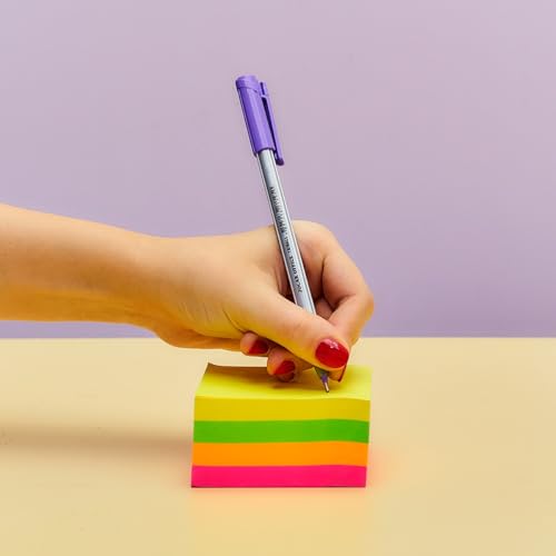 Kit 6 Bloco Auto Adesivo Tipo Post-it 76x76mm 4 Cores 400 Folhas