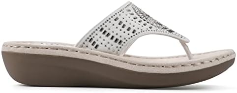 CLIFFS BY WHITE MOUNTAIN Cienna Women's Thong Sandal, White/Fabric, 8 M | Image 2