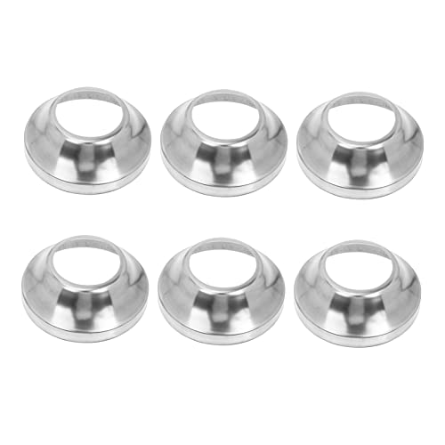 Happyyami Soporte De Base De Poste De Barandilla Metálica Inoxidable, Faldón Redondo Para Porche y Cercas, Juego De 6 Piezas, Diseño Compacto Para Instalaciones Seguras y Duraderas