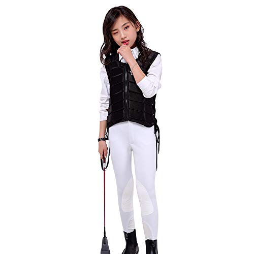 Unistrengh Unisex Kids Equestrian Protective Vest Eva Padded Safety Horse Riding Protective Gear Body Protector Guard Shock Absorption Waistcoat (Black, Cs) #TOP4