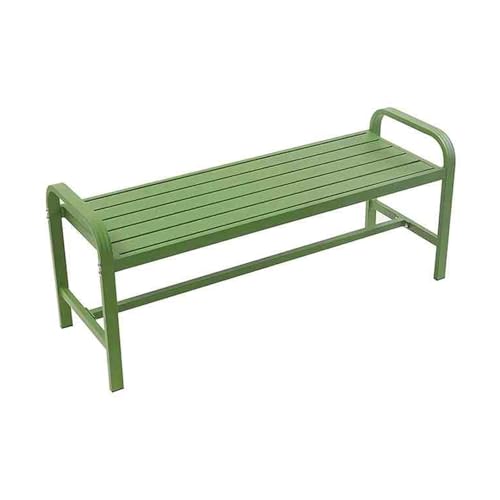 Banc d'extérieur en métal vert deux places sans dossier pour parc