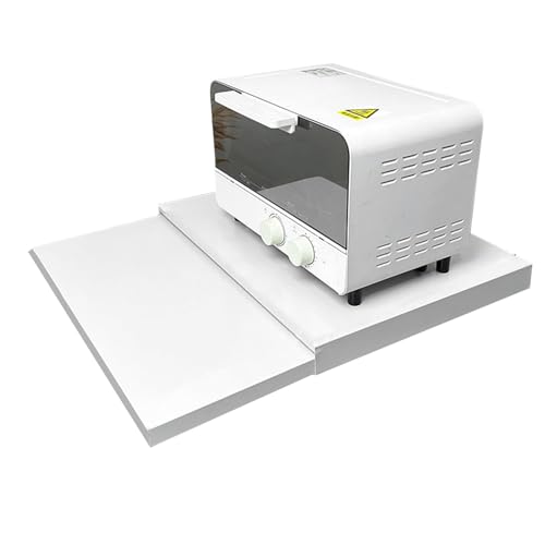Soporte expandible para horno de microondas: estante deslizante de cocina, organizador que ahorra espacio, bandeja rodante ajustable, 18.5 x 14.17 x 1.57 pulgadas, perfecto para soluciones de