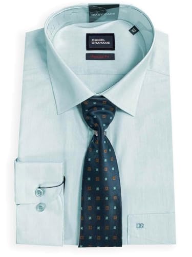 Ensemble chemise et cravate turquoise Gordon Drifter Daniel Grahame coupe droite