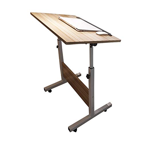 Preisvergleich Produktbild Notebooktisch, Mobiler Betttisch Auf Rollen Laptoptisch Höhenverstellbar Tischplatte Neigbar, Bett-Beistelltisch for Krankenbett, Pflegebett (Size : 80x40cm)