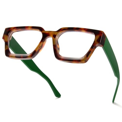 Image of Cyxus 99% Oversized Blue Light Blocking Glasses Women Men Chunky Rectangle Chic Preppy Frame Computer 8143