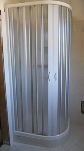Mampara de Ducha 70x90 CM Semicircular de PVC mod. Scorpione con apertura Central