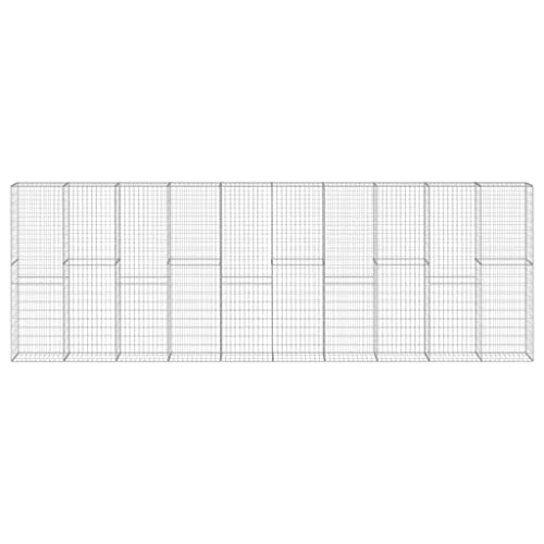 vidaXL Mur à Gabion avec Couvercles Panier à Pierres Clôture Barrière Jardin Patio Terrasse Extérieur Acier Galvanisé 600x30x200 cm