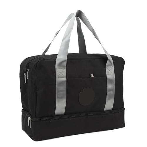 Dry Wet Separated Gym, Lightweight Duffle for Men Women, Travel with Shoe Cabinet and Practical Small, Made of Durably Cationic Fabric, 39x18x30cm (Black)3