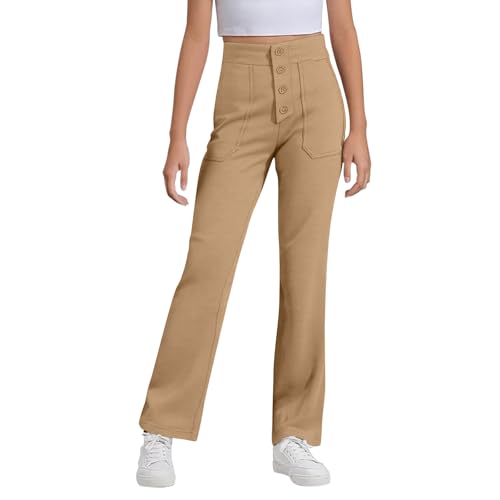 School Uniform for Girls Pants Teen Girls Straight Pants Stretchy Leggings Pant Trouser with Pockets2