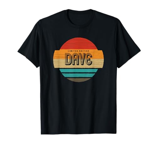 Dave Nombre Retro Vintage Sunset Limited Edition Camiseta