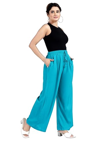 Image of BENKILS Women's Cotton Reyon Regular Fit Palazzo Pants - Available Size - M to 6XL