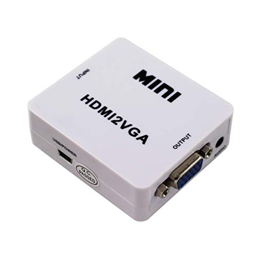 Image of NEXSA Mini HDMI to VGA Adapter with Audio - 1080P HDMI2VGA Converter for Laptop, PC, Tablet, Projector, and Monitor