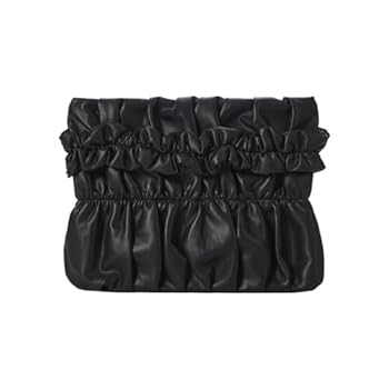 KWANI Tate Ruched Small Top Handle Handbags PU Leather Cross