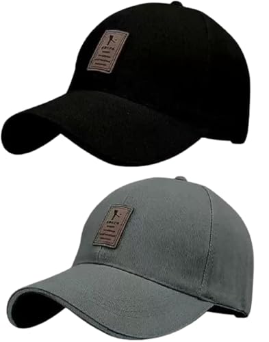 Image of Combo Stylish Sport Summer Cap with Adjustable Buckle Closure and Air Holes for All Sports, Baseball.Cap for Men's and Boy's Cap (Pack of 2)