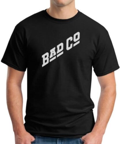 Photo de TANUVJXK T-Shirt Bad Company Co. Paul Rodgers Guitar N Roll UK British Black Black XXL