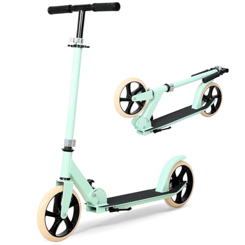 Novonova Trottinette Ado Pliable, Trottinette Adolescent avec Guidon Hauteur Ajustable 3 Niveaux, Trotinette Enfant Grande Roue 200MM Résistant, Trotinette...