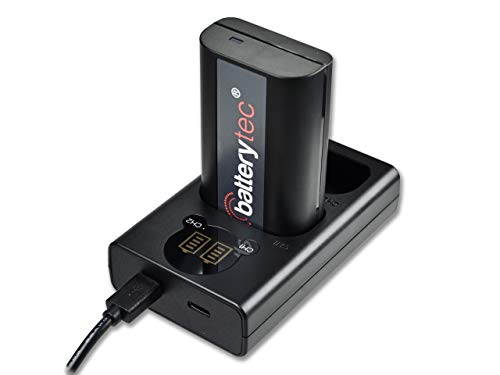 Batterytec® Batteria per Panasonic DMW-BLJ31 e LED doppio caricatore kit, per Panasonic LUMIX S1 e S1R LUMIX S1H mirrorless fotocamere. [12 mesi di garanzia]