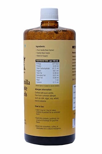Image of Exotic Vanilla Pure Vanilla Paste with Seeds, Made with Real Vanilla Beans | Rich & Concentrated | Alcohol-Free | Gluten Free, Non-GMO | For Baking & Desserts (1000g)