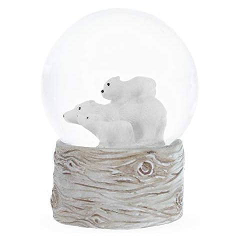 BESTPYSANKY Polar Bears Family Mini Water Snow Globe Cover