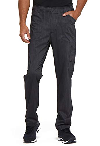 Dickies Advance Men Scrubs Pant Natural Rise Straight Leg DK180S, L Short, Onyx Twist