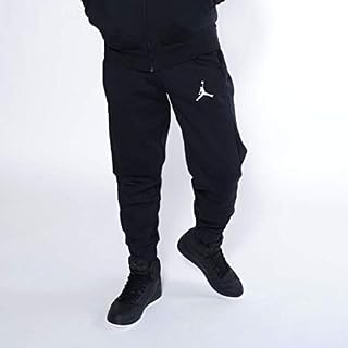 Nike Mens Jordan Flight Black Basketball Ribbed Cuff Fleece Sweatpants (Medium)