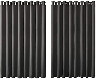 Olsen & Smith Grey Thermal Insulating Blackout Curtains Eyelet Set Thermally Insulated for Summer & Winter Home Bedroom Living Room 66 x 72 Inch