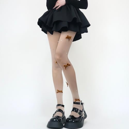 Image of Benefeet Sox Womens Sheer Tights Sexy High Waist Pantyhose Patterned Transparent Nylon Silk Thin Stockings