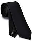 Branduce 2.4" Black Tie Skinny Tie for Men 6cm Solid Pure Color Slim Necktie (TA04-01)