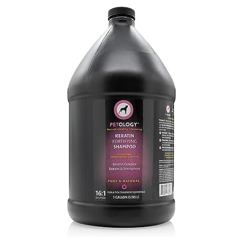 Petology Keratin Fortifying Dog Shampoo, 1 Gallon - Natural, Gentle, Sulfate-Free, Infused with Keratin and Amino Acids to Strengthen and Moisturize Your Dog's Skin and Coat, Bulk Refill Size 128 oz Cover