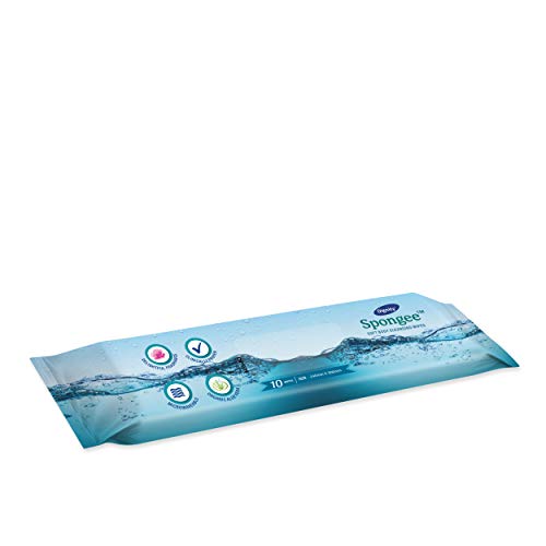 Dignity Spongee Soft Body Cleansing Wet Wipes for Adult, 240x300 mm (Pack of 12) 120 Wipes