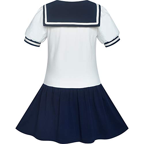 Sunny Fashion Girls Dress Sailor School Uniform Navy Suit Size 6-142