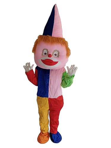 Image of BookMyCostume Joker Clown Circus Cartoon Mascot Costume For Theme Birthday Party & Eventsfor Adults|Full Size Adults|Multicolor