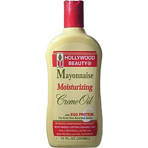 HOLLYWOOD BEAUTY Mayonnaise Moisturizing Creme Oil with Egg Protein for Ends that Bend not Break 12oz/355ml
