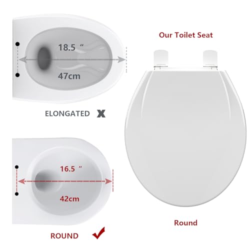 Toilet Seat Round,Toilet Seat with Toddler Seat Built in, Potty Training Toilet Seat Round Fits Both Adult and Child, with Soft Close, Easy Install and Clean - Round White and Pink