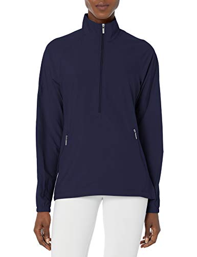 Cutter & Buck Women's Cb Weathertec L/s Jackie 3/4 Zip Pullover Windbreaker, Liberty, S