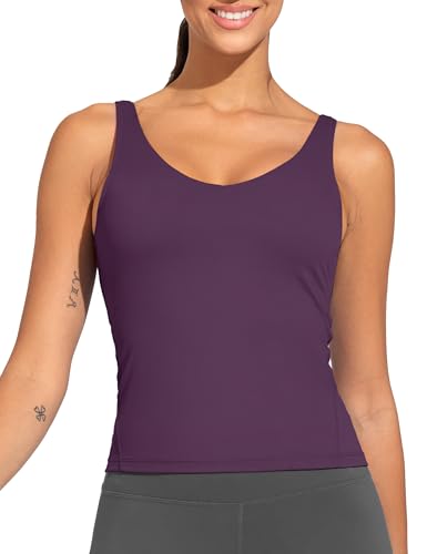Image of THE GYM PEOPLE Women's Longline Sports Bra Wirefree Padded Workout Yoga Tank Top