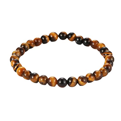 Bracelet en oeil de tigre pour homme de 6mm à 14mm élastique 19cm