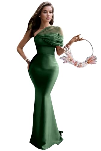 Image of Dream Wedding One Shoulder Satin Bridesmaid Dresses