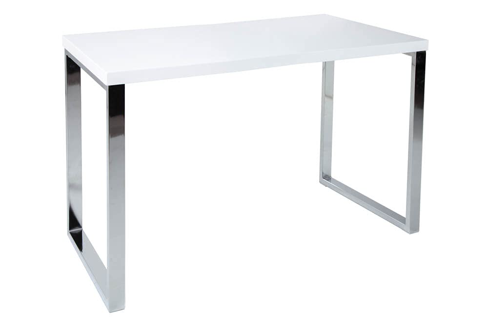 Design Laptoptisch White Desk 120x60 cm Hochglanz weiß Schreibtisch Tisch Bürotisch