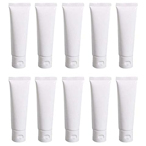 20PCS 100ml/3.4oz White Plastic Facial Cleaner Soft Tube Bottles Empty Refillable Travel Makeup Sample Packing Container Storage Pot Jar Vials Dispenser for Toiletries Cover