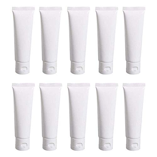 20PCS 100ml/3.4oz White Plastic Facial Cleaner Soft Tube Bottles Empty Refillable Travel Makeup Sample Packing Container Storage Pot Jar Vials Dispenser for Toiletries