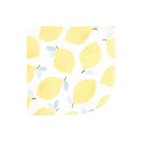 Image of Hudson Baby Unisex Baby Flannel Cotton Poly Washcloths, Lemon Daisy 10 Pack, One Size