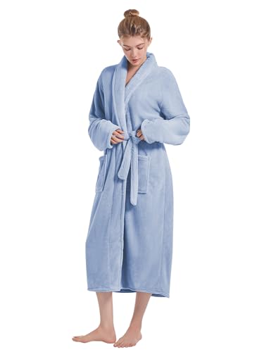 Image of Soft Robe For Women,Warm Plush Bath Robes Female,Spa Towel After Shower Lightweight Long Bathrobe