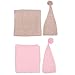 Zerodis Accessoires de Photo de Photographie de bébé, Couverture de Photo de Nouveau-né Doux Costume de Chapeau de poupée Costume de Casquette au Crochet pour bébé garçons Filles(Rose)