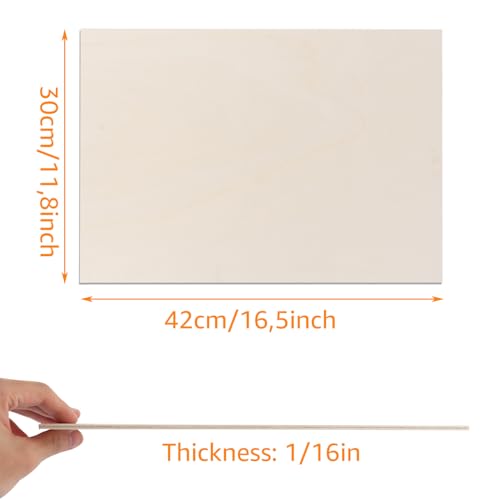 10 x A3 Sperrholzplatte 4mm Birkensperrholz | 420 x 300 (+/- 0,4) mm | Dünne Holz-Zuschnitte | Perfektes Blatt für Laubsäge, Brandmalerei, Laserschnitt, CNC Router, Durchbrochenes