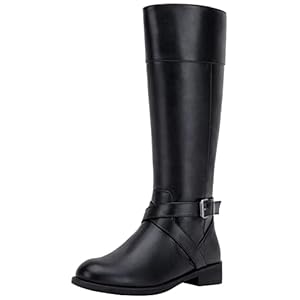 Vepose Womens Knee High Riding Boots Buckle Zipper...