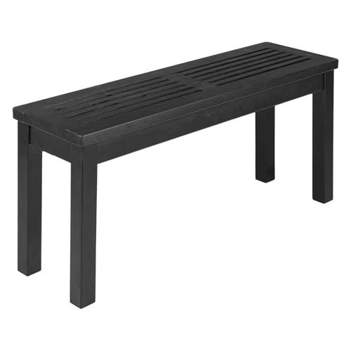 VINGLI Outdoor Wooden Bench, 40” Porch Bench Outdoor Backless Garden