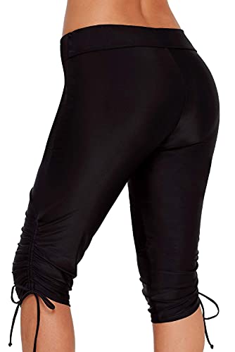 Urchics Womens Plus Size Rash Guard Capris High Waist Swimwear Bottoms Long Swim Shorts Tankini Bottom Swim Lengging2