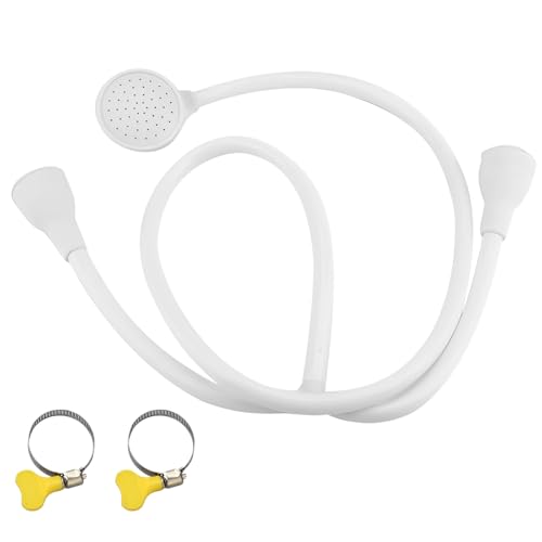 KFSCIP Double Tap Shower Attachment, Shower Hose for Bath Taps with 1.5m Flexible Pipe, Easy Installation for Pet Bathing, Hair Washing, and Bathroom Cleaning, Includes 2 Clamps